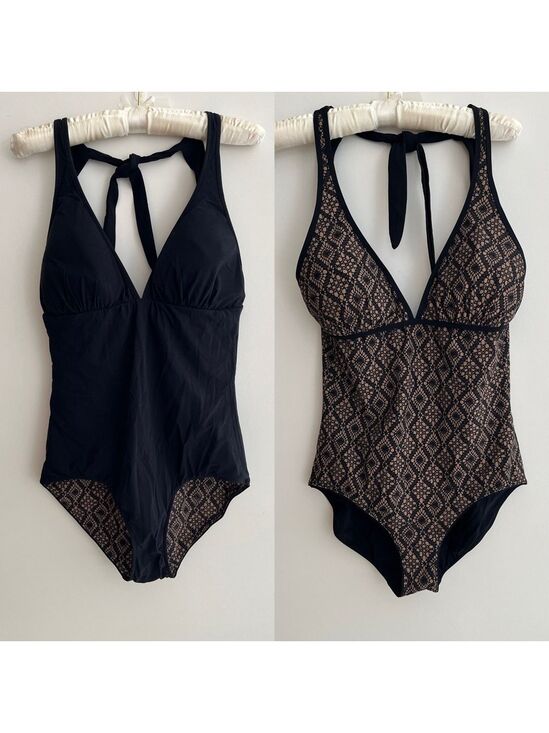 Commando Other - COMMANDO Reversible One Piece Swimsuit Black Nude Lace Plunging Neckline Beach